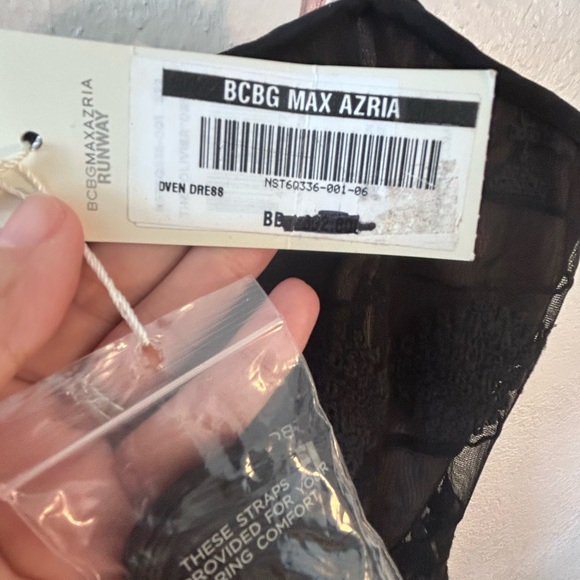 BCBG Max Azria Runway Black Sheer Lace Maxi Dress SZ 6 NWT‎ - Picture 7 of 10